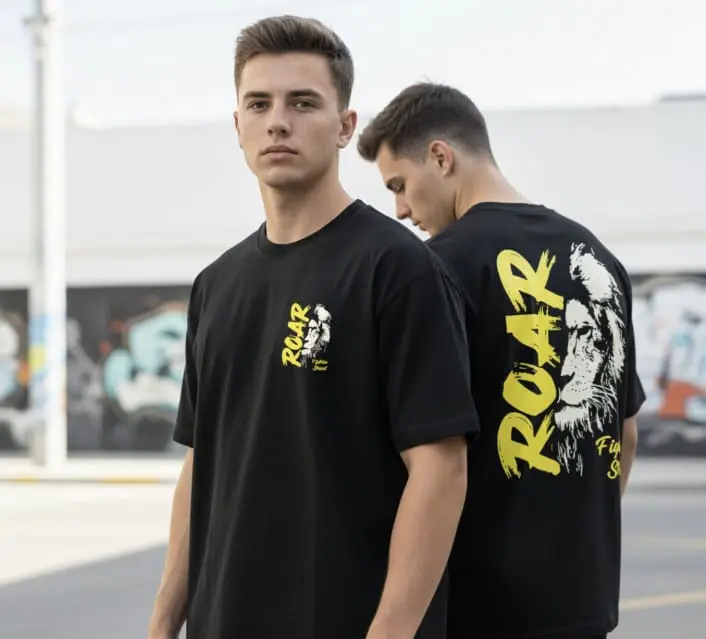 PREMIUM ROUND NECK PRINTED OVERSIZED T-SHIRT LIGHT YELLOW