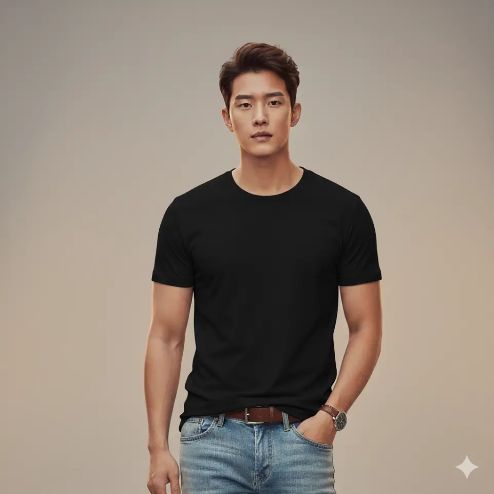 BLACK ROUND NECK T-SHIRTS